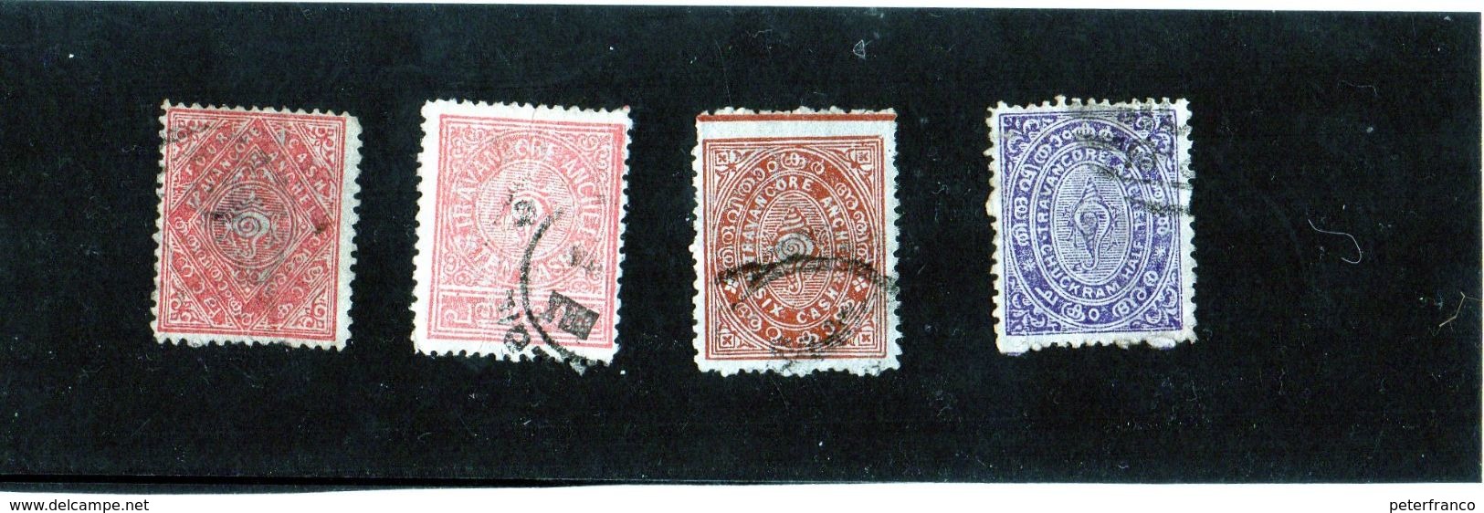 B - 1888/1911 India - Stati Principeschi - Travancore - Lumaca - Travancore