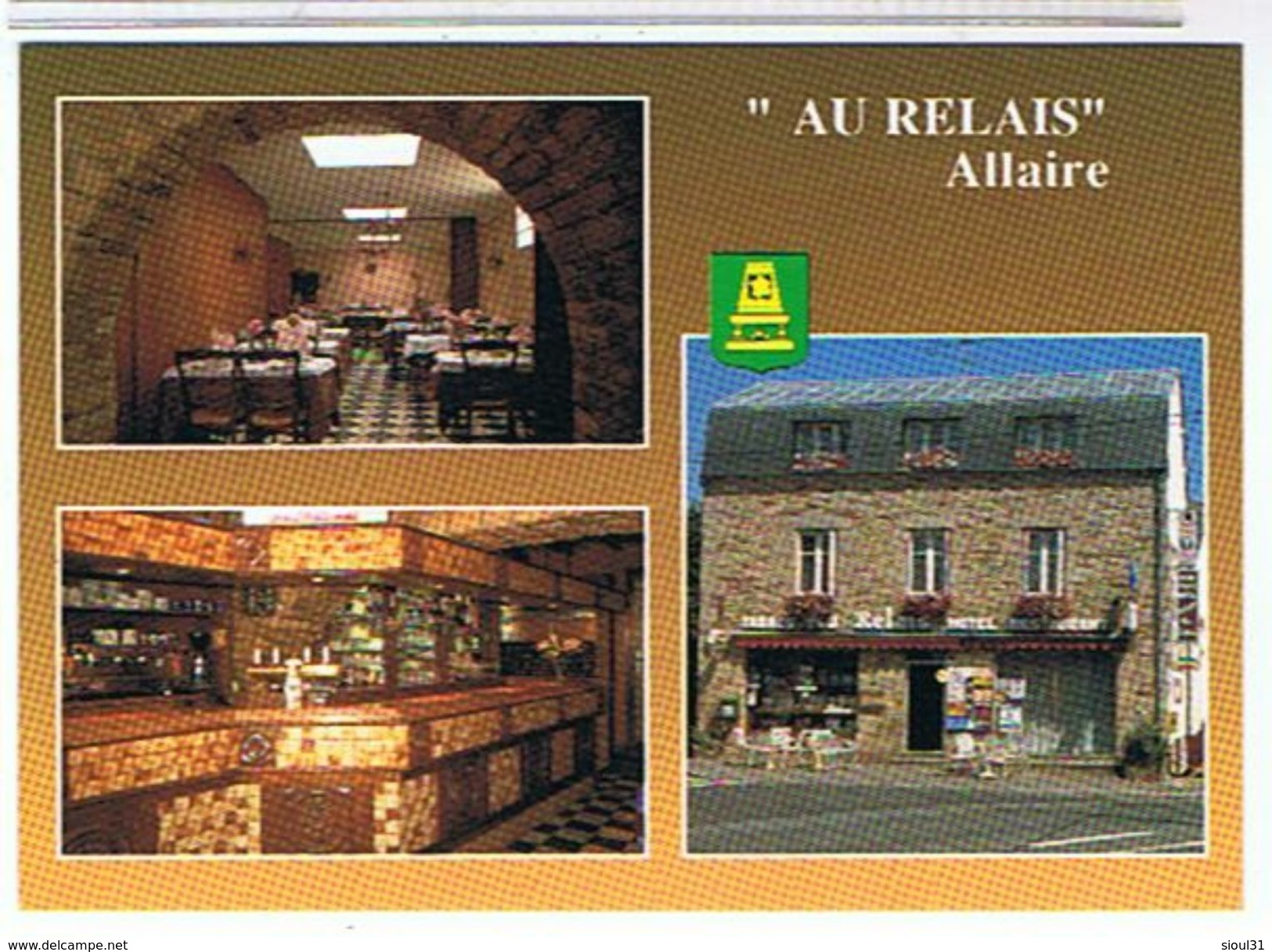 56...  ALLAIRE    HOTEL  "AU RELAIS "  RESTAURANT  BAR  TABAC  LOTO       CPM  TBE - Allaire