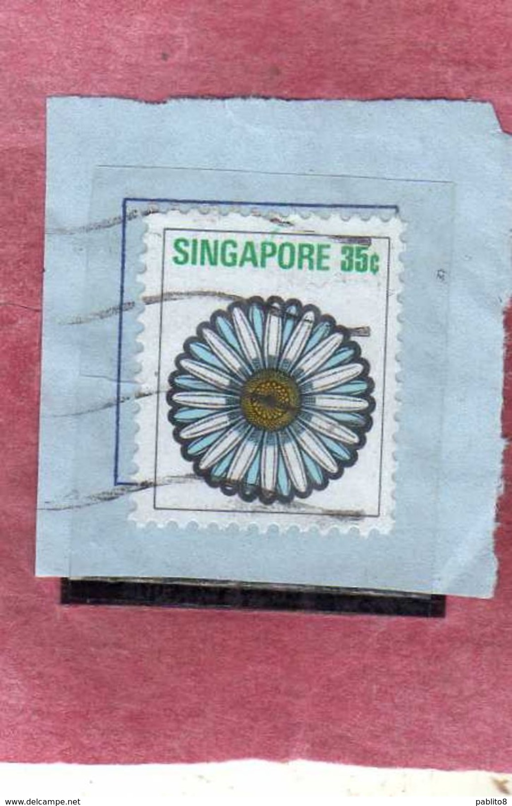 SINGAPORE SINGAPOUR 1973 FLORA FLOWERS Chrysanthemum FLOWER FIORE CRISANTEMIO FLEUR CENT. 25c USATOUSED OBLITERE' - Singapore (1959-...)