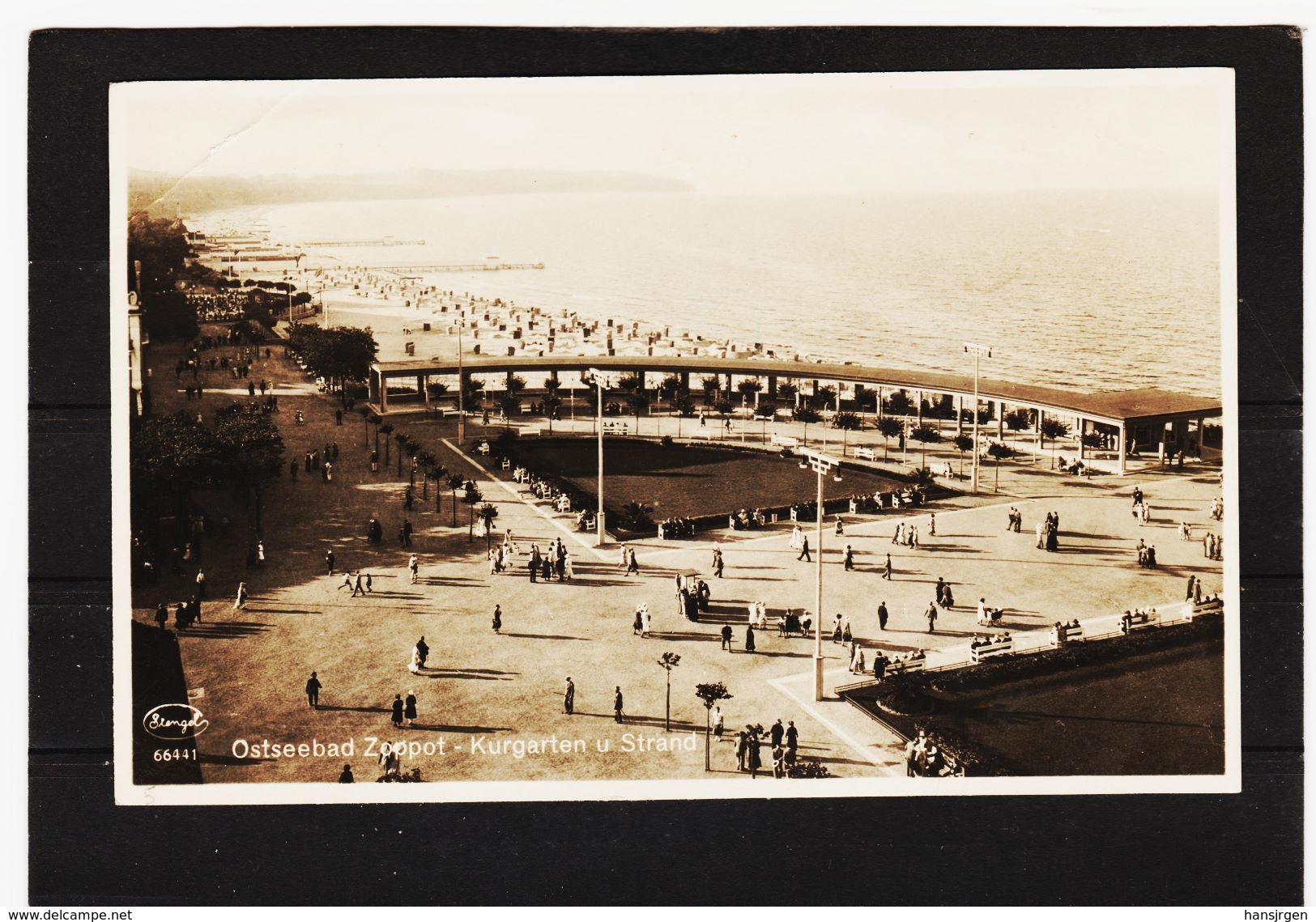 ZAK884  POSTKARTE JAHR 1932 OSTSEEBAD ZOOPOT KURGARTEN Und STRAND Gebraucht SIEHE ABBILDUNG - Danzig