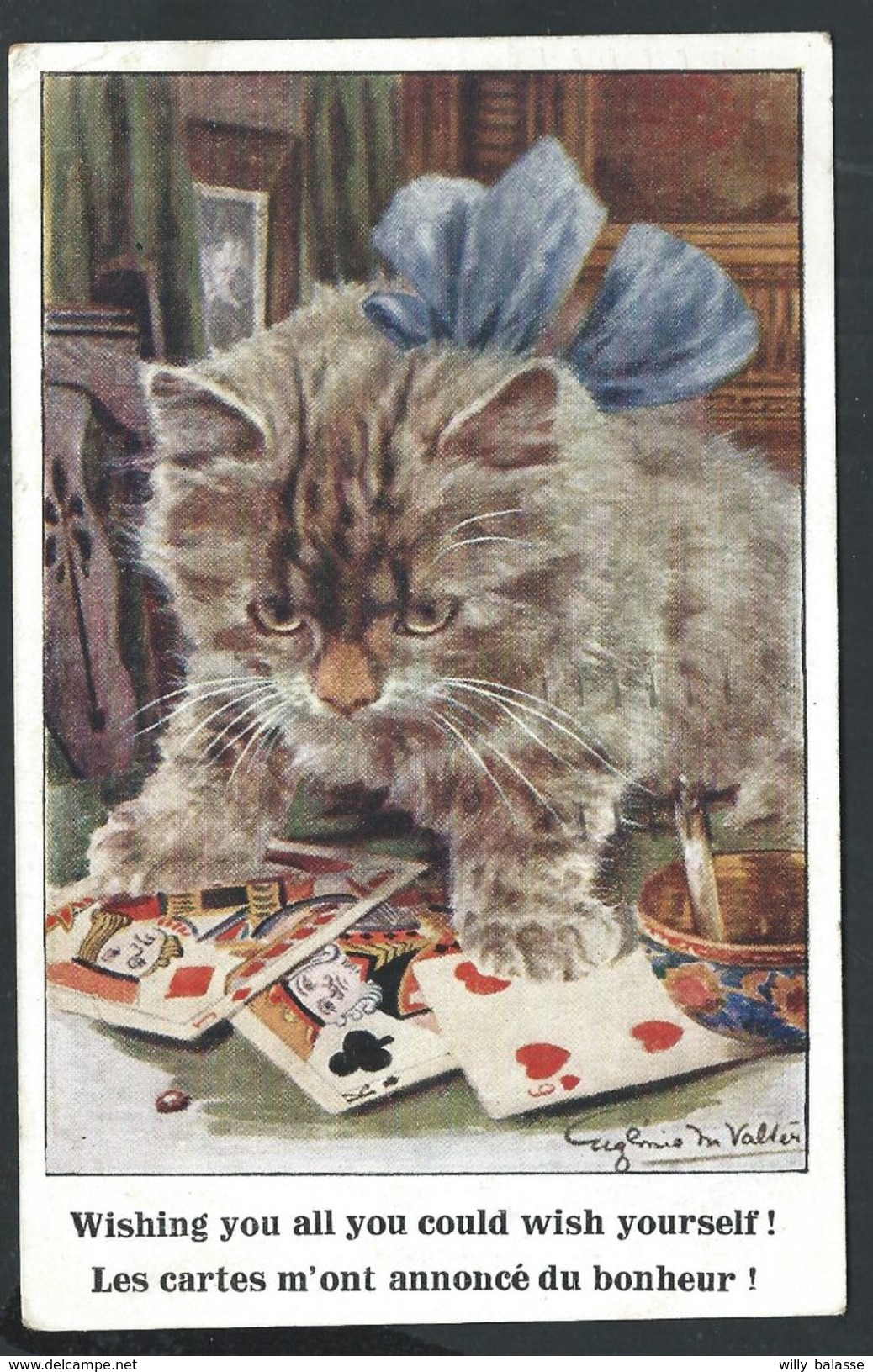 +++ CPA - Carte Fantaisie - Chat - Cat - Katze - Illustrateur - Jeu De Cartes - Tarot - Artistic Series - 1921  // - Gatti