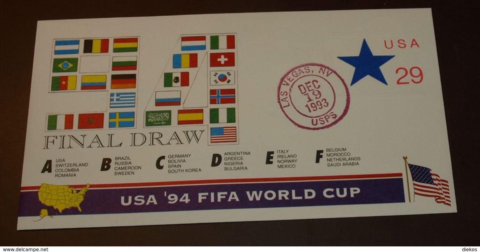 USA Ganzsache Fifa World Cup 94     #cover 4091 - 1994 – Vereinigte Staaten