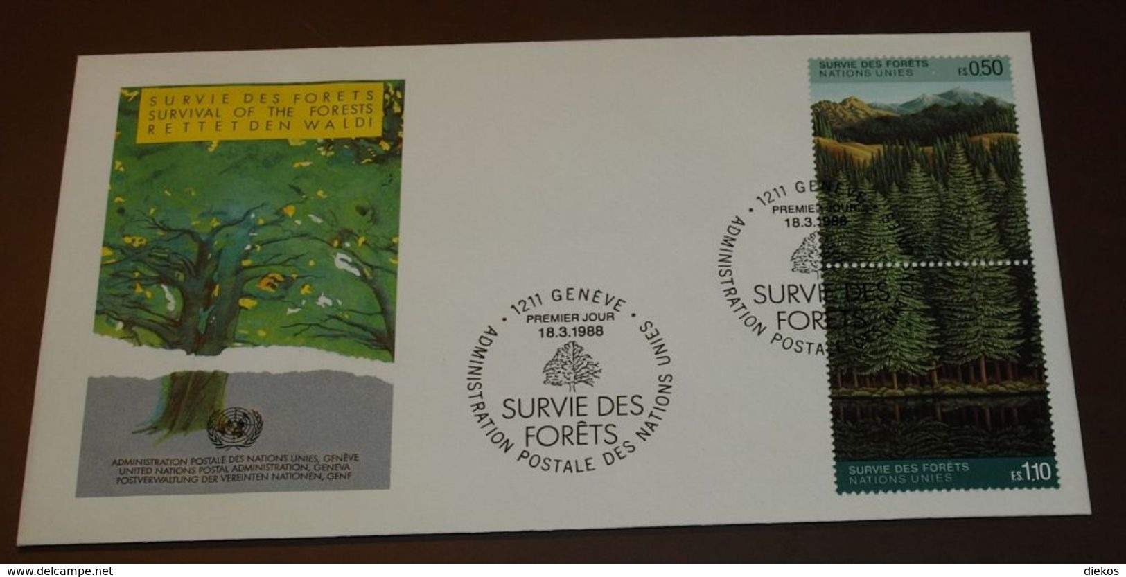 UNO Rettet Den Wald Forets Forests 1988         #cover 4101 - Umweltschutz Und Klima