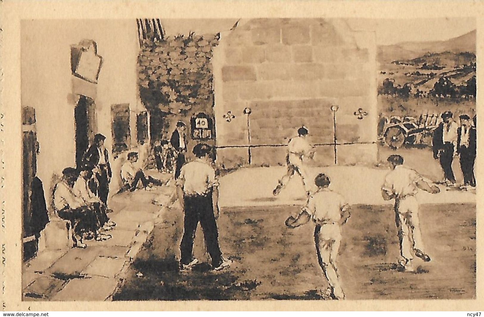 CPA (64) ARTS.   Fronton De Pelote Basque ( D'après Le Tableau De R. Baudichon). ..I 980 - Malerei & Gemälde