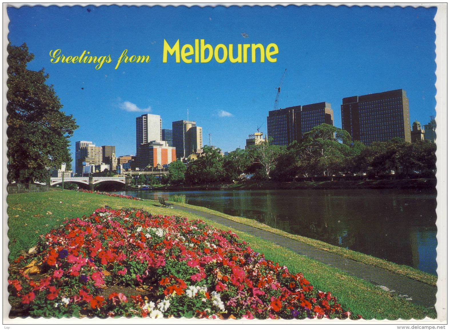 MELBOURNE VICTORIA VIEW OF THE YARRA BANK WITH PRICES BRIDGE AND CITY SKYLINE NICE STAMP - Melbourne