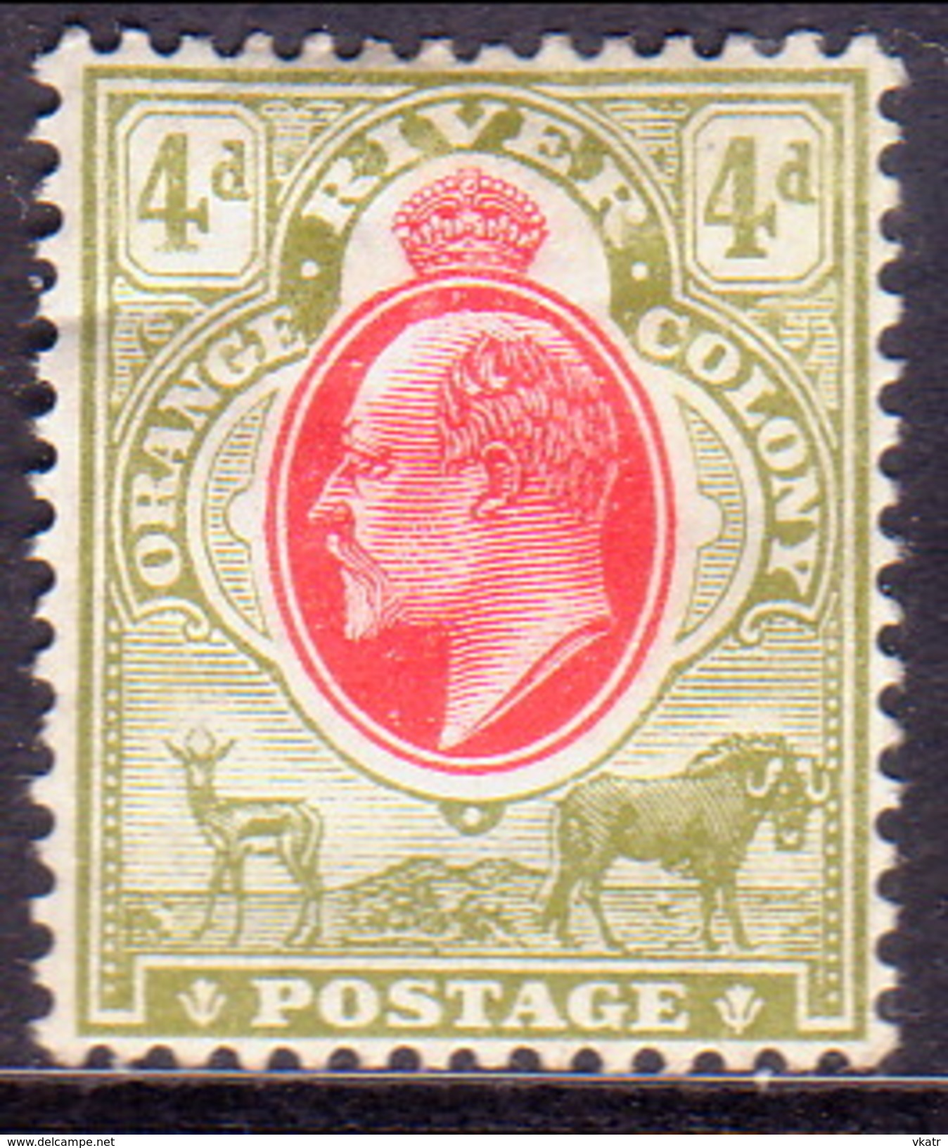 SOUTH AFRICA ORANGE FREE STATE 1903 SG #144 4d MH CV £38 Wmk Crown CA - Oranje Vrijstaat (1868-1909)