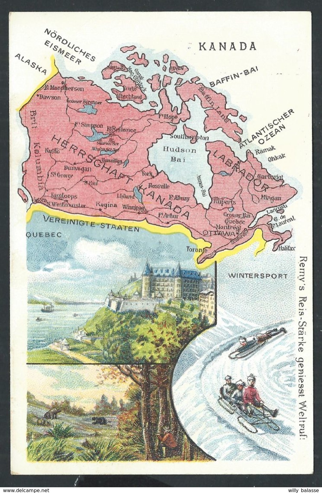 +++ CPA  - Carte Géographique - CANADA - KANADA - Quebec - Géographie  - Pub Publicité Amidon REMY  // - Non Classés