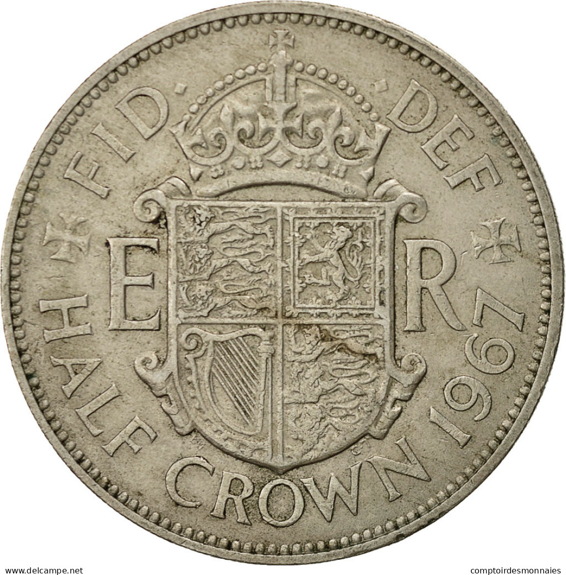 Monnaie, Grande-Bretagne, Elizabeth II, 1/2 Crown, 1967, TB+, Copper-nickel - K. 1/2 Crown