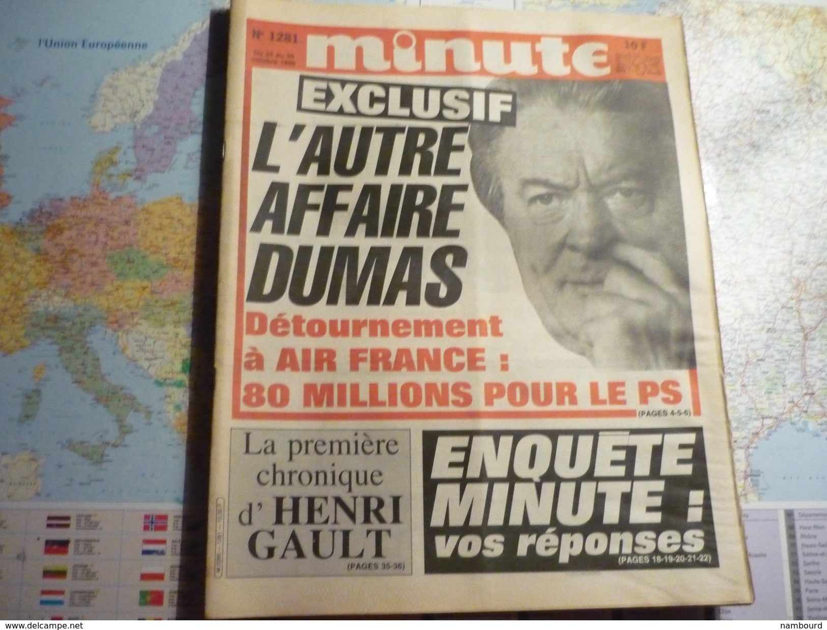 Minute N°1281 Du 24 Au 30 Octobre 1986 L'autre Affaire Dumas... - Politique