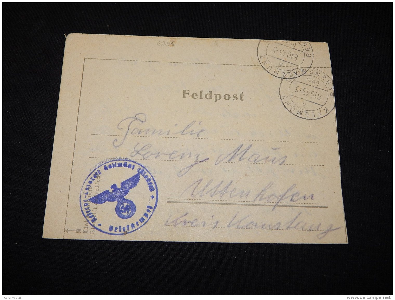 Germany 1943 Kallmunz Feldpost Letter__(L-6256) - Covers & Documents