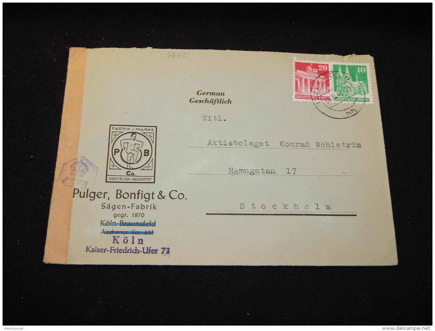 Germany Bizone 1949 Köln Censored Cover To Sweden__(L-6665) - Sonstige & Ohne Zuordnung