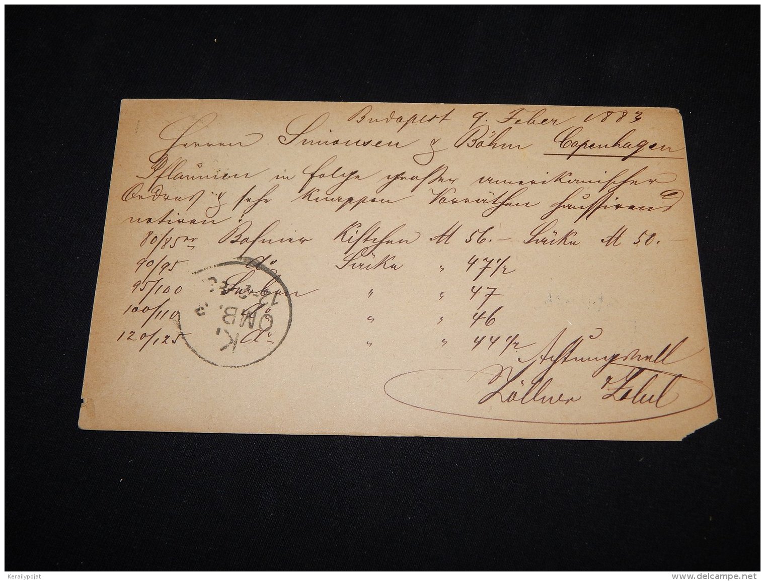 Hungary 1883 Stationery Card To Denmark__(L-5585) - Postal Stationery