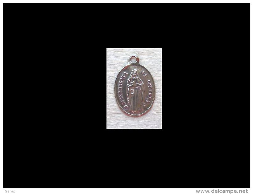 Med-1183 Médaille Religieuse En Laiton Ste Margherita Da Cortona - Religion & Esotericism