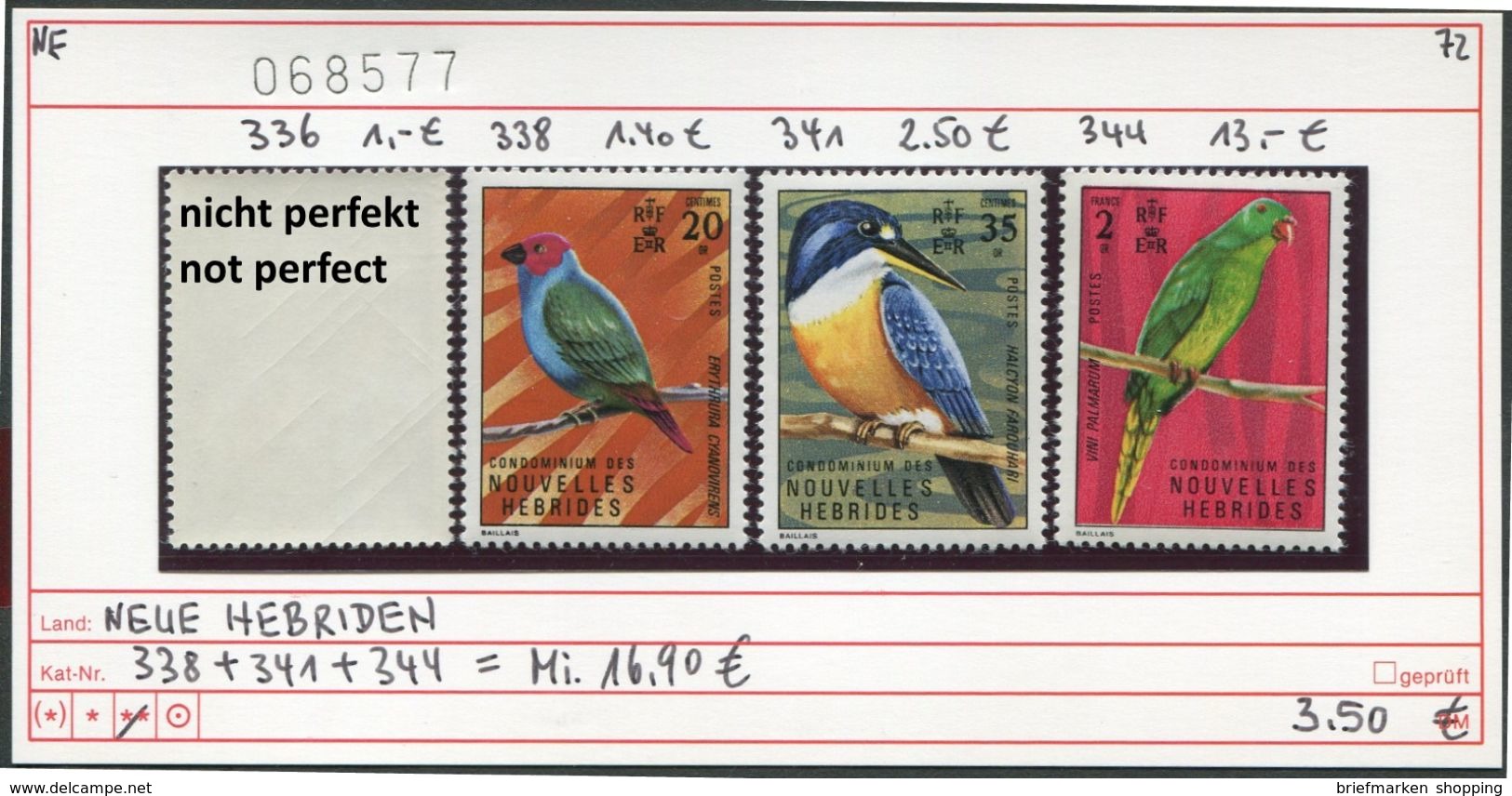 Neue Hebriden - New Hebrides - Nouvelles-Hebrides - Michel 338 + 341 + 344 -  ** Mnh Neuf Postfris - Birds Oiseaux Vögel - Ungebraucht