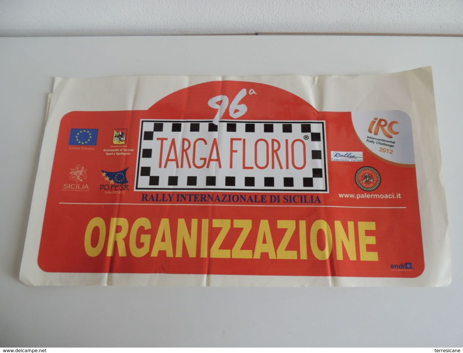 X BIG Cm 21X42 Adesivo Stiker Etiqueta PLACCA RALLY 96 TARGA FLORIO IRC - Altri & Non Classificati