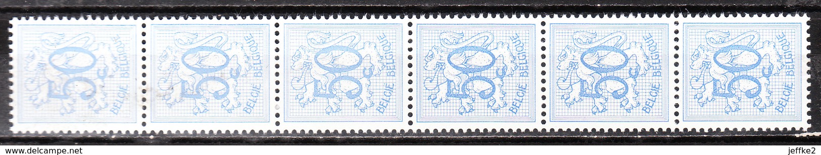 R12**  Chiffre Sur Lion Héraldique - Bande De 6 Sans Numéro - Bonne Valeur - MNH** - LOOK!!!! - Rouleaux