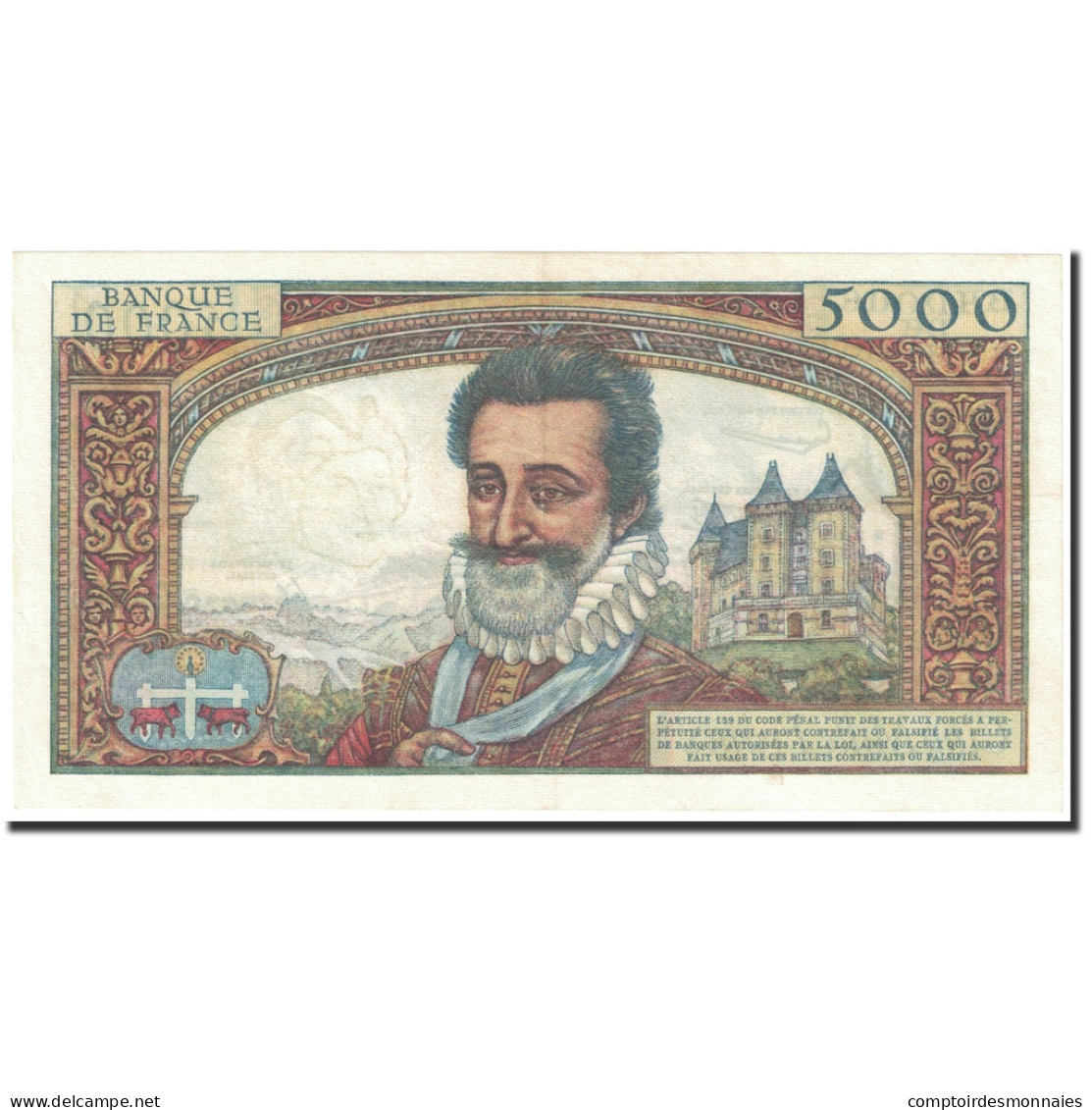 France, 5000 Francs, 5 000 F 1957-1958 ''Henri IV'', 1957, 1957-12-05, SUP+ - 5 000 F 1957-1958 ''Henri IV''