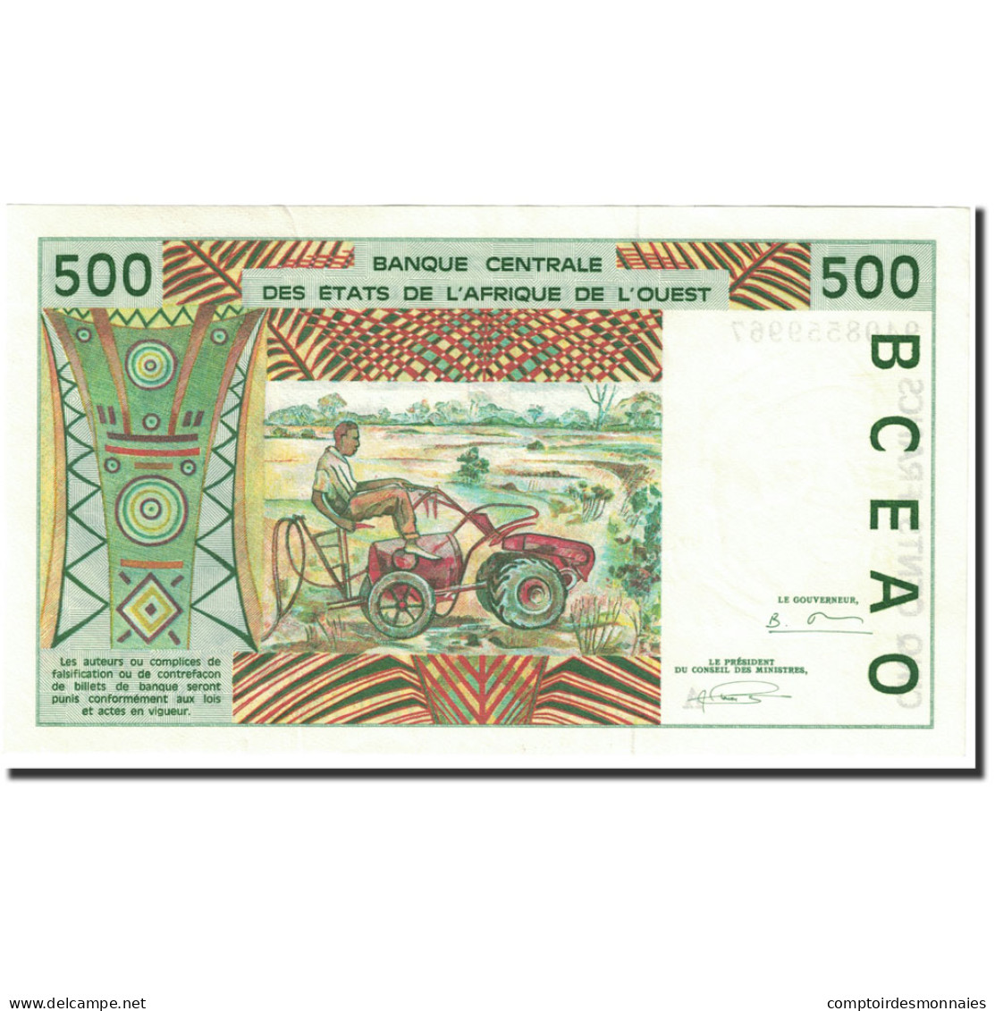 Billet, West African States, 500 Francs, 1994, Undated (1994), KM:110Ad, NEUF - West-Afrikaanse Staten