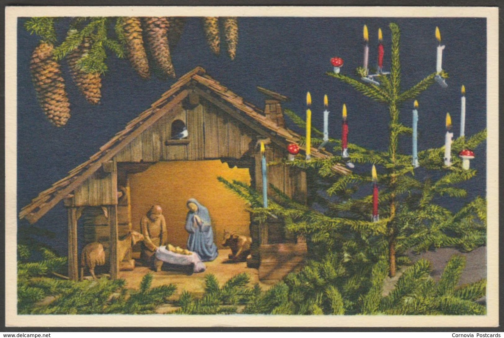 Christmas Tree & Nativity Scene, C.1930s - Gyger & Klopfenstein Postcard - Other & Unclassified