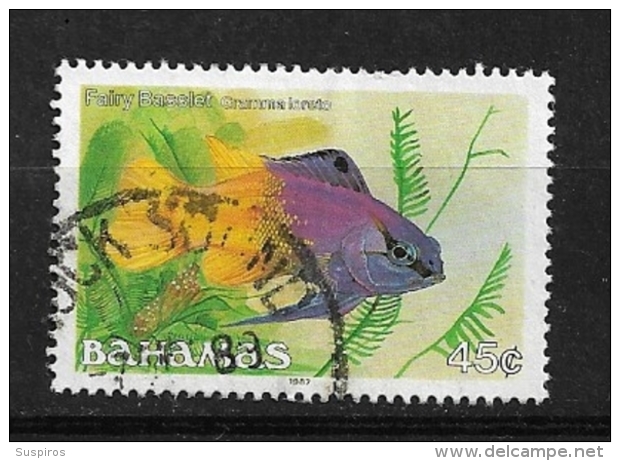 BAHAMAS    1987 FISHES USED - Bahamas (1973-...)