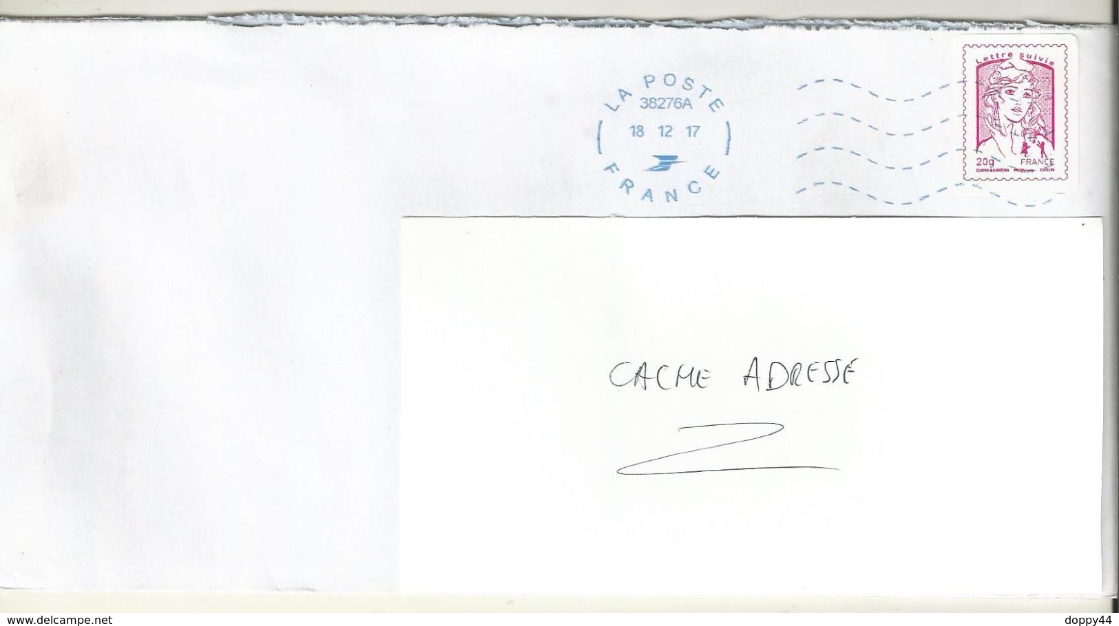 ADHESIF  LETTRE SUIVIE  OBLITERE SUR LETTRE   COTE  9 EUROS - 2013-2018 Marianne De Ciappa-Kawena