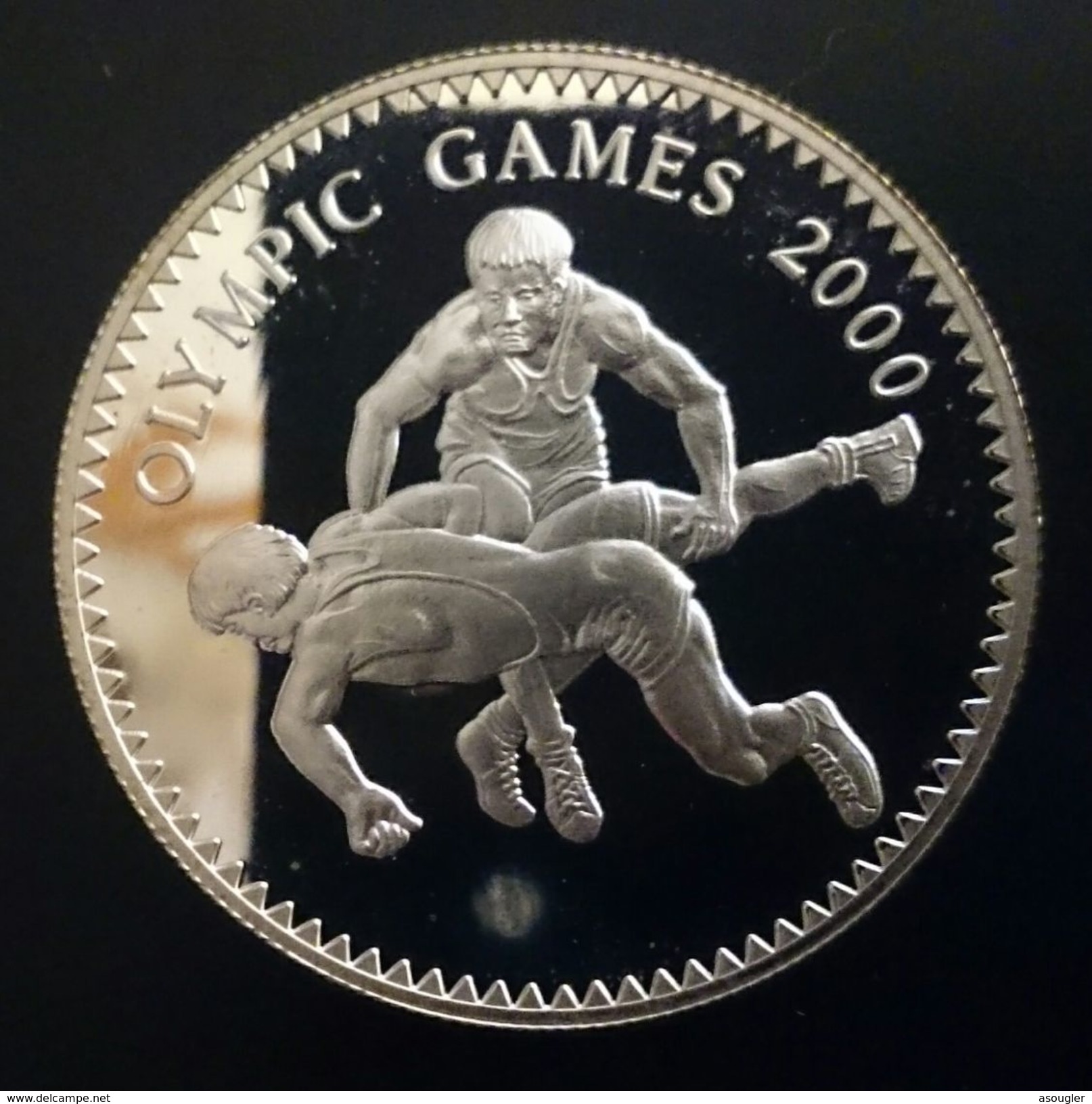 MONGOLIA 500 TUGRIK ND 1998 SILVER PROOF "2000 Olympics Games" Free Shipping Via Registered Air Mail - Mongolië
