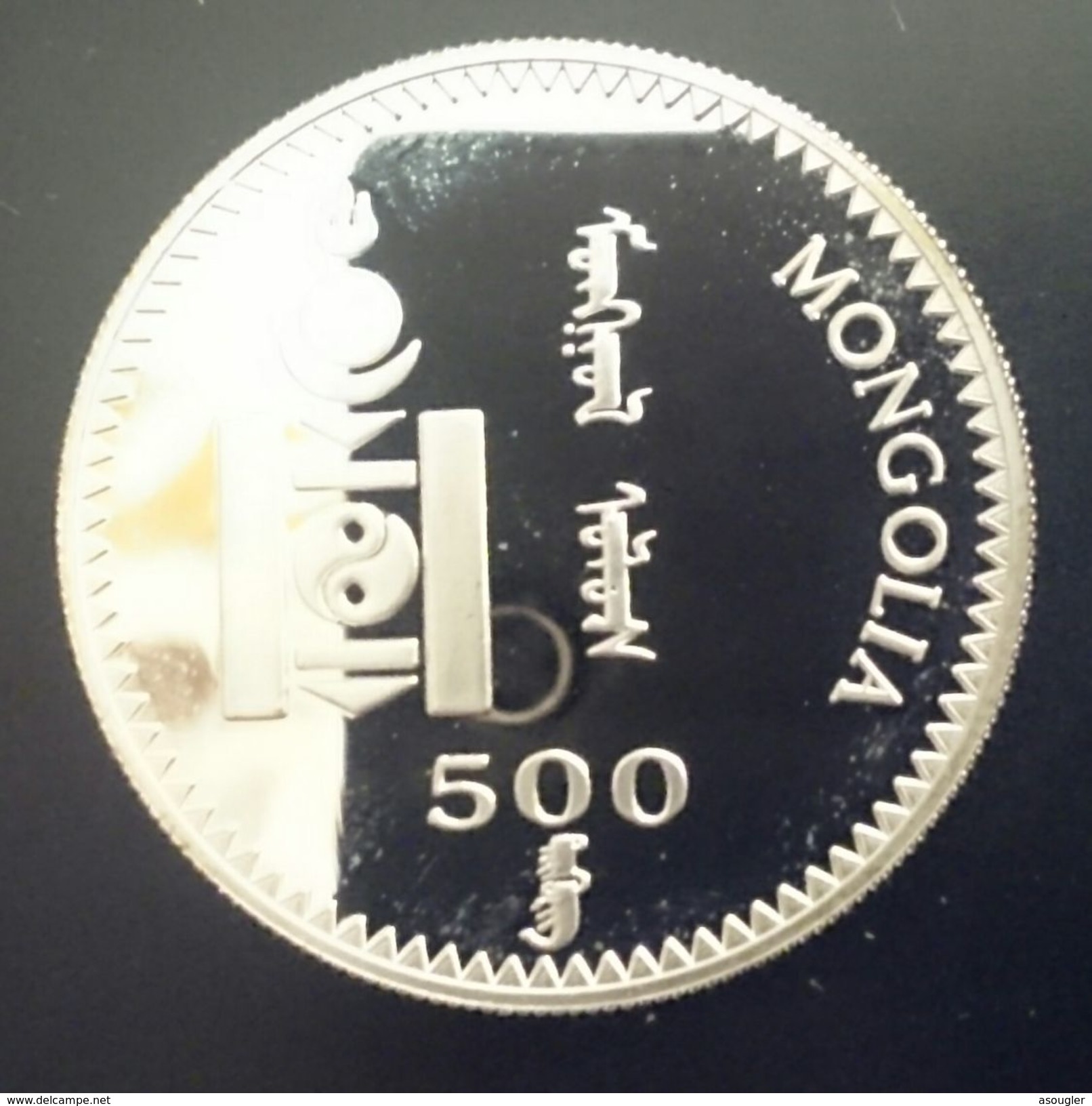 MONGOLIA 500 TUGRIK ND 1998 SILVER PROOF "2000 Olympics Games" Free Shipping Via Registered Air Mail - Mongolië