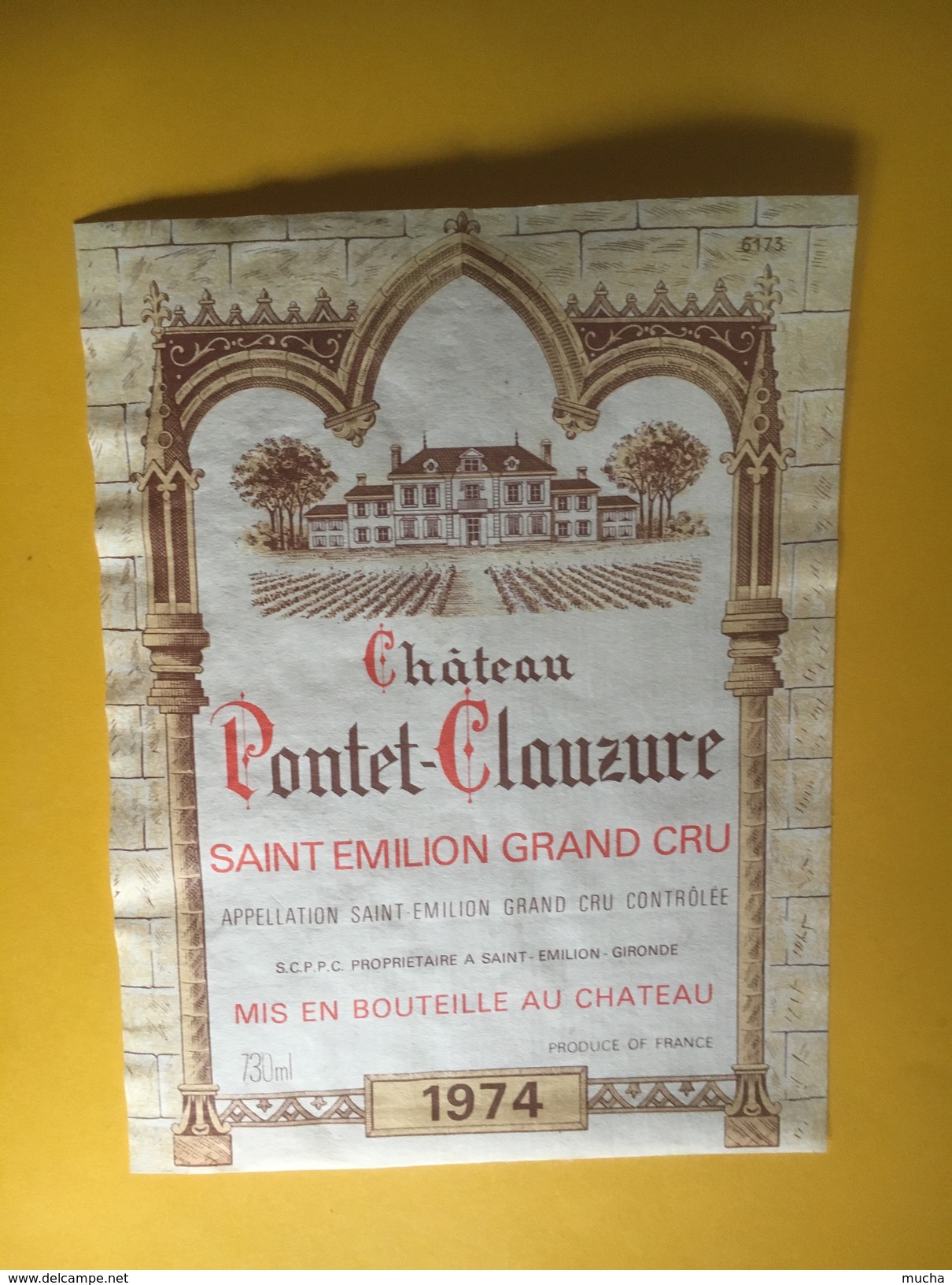 6194 - Château Pontet-Clauzure 1974 Saint-Emilion - Bordeaux