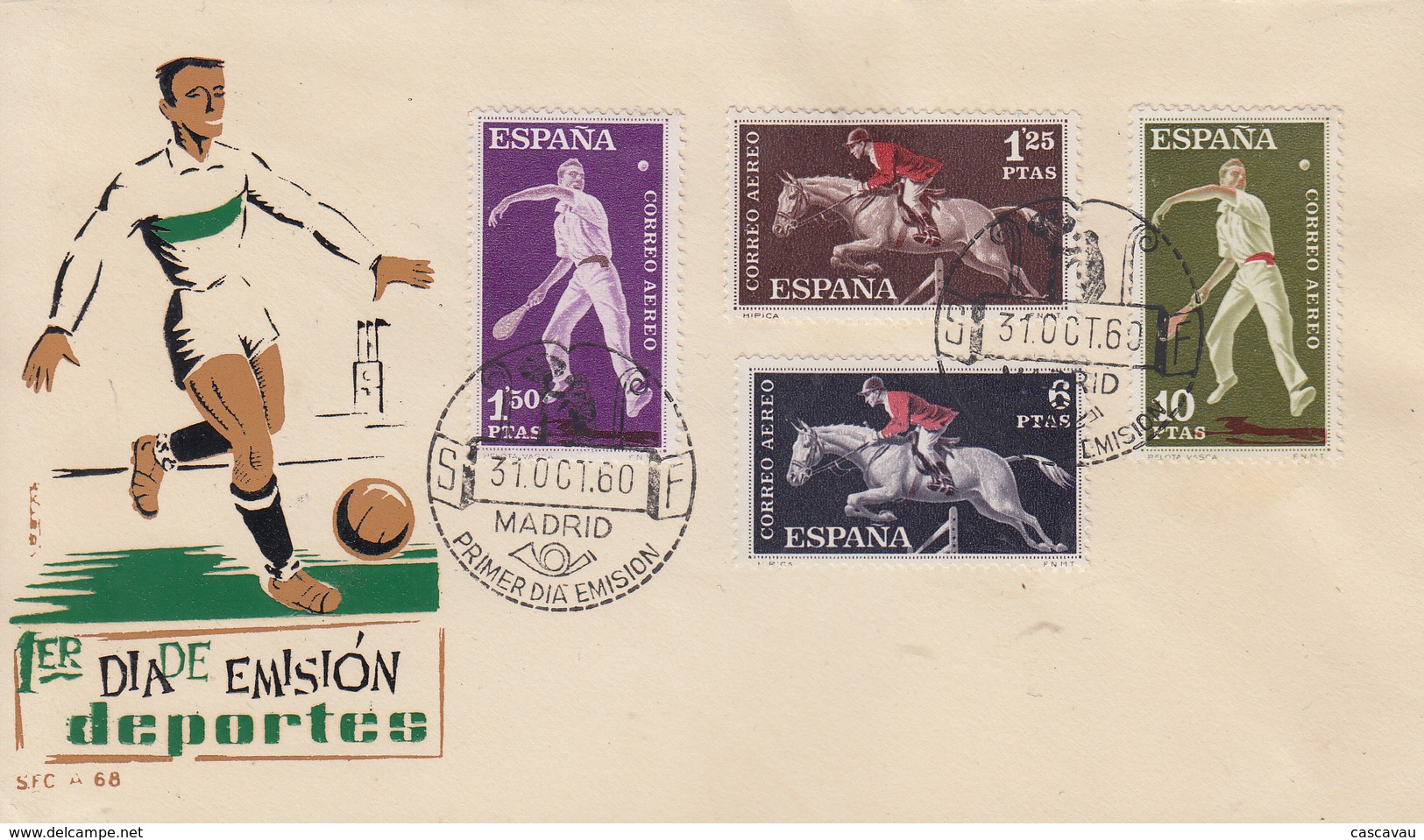 Enveloppe  FDC  1er  Jour   ESPAGNE   Sports   1960 - FDC