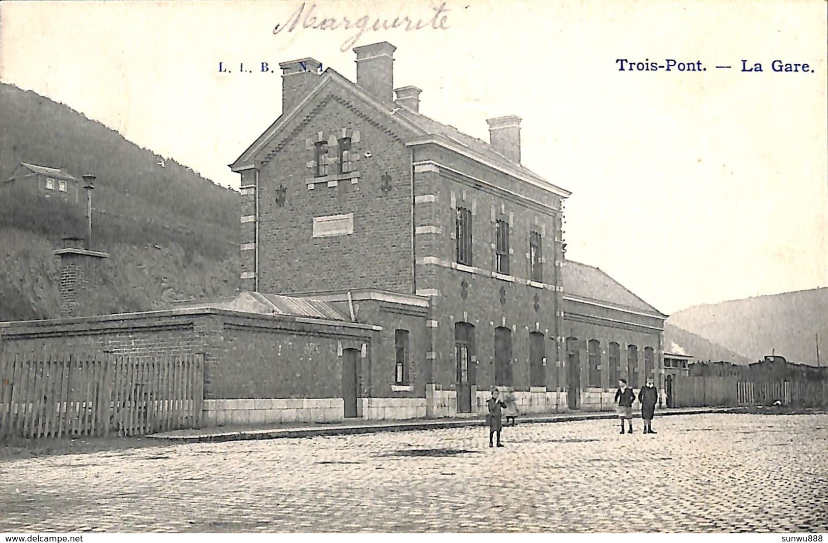 Trois-Pont (sic) Trois-Pont - La Gare (animée, Précurseur) - Trois-Ponts