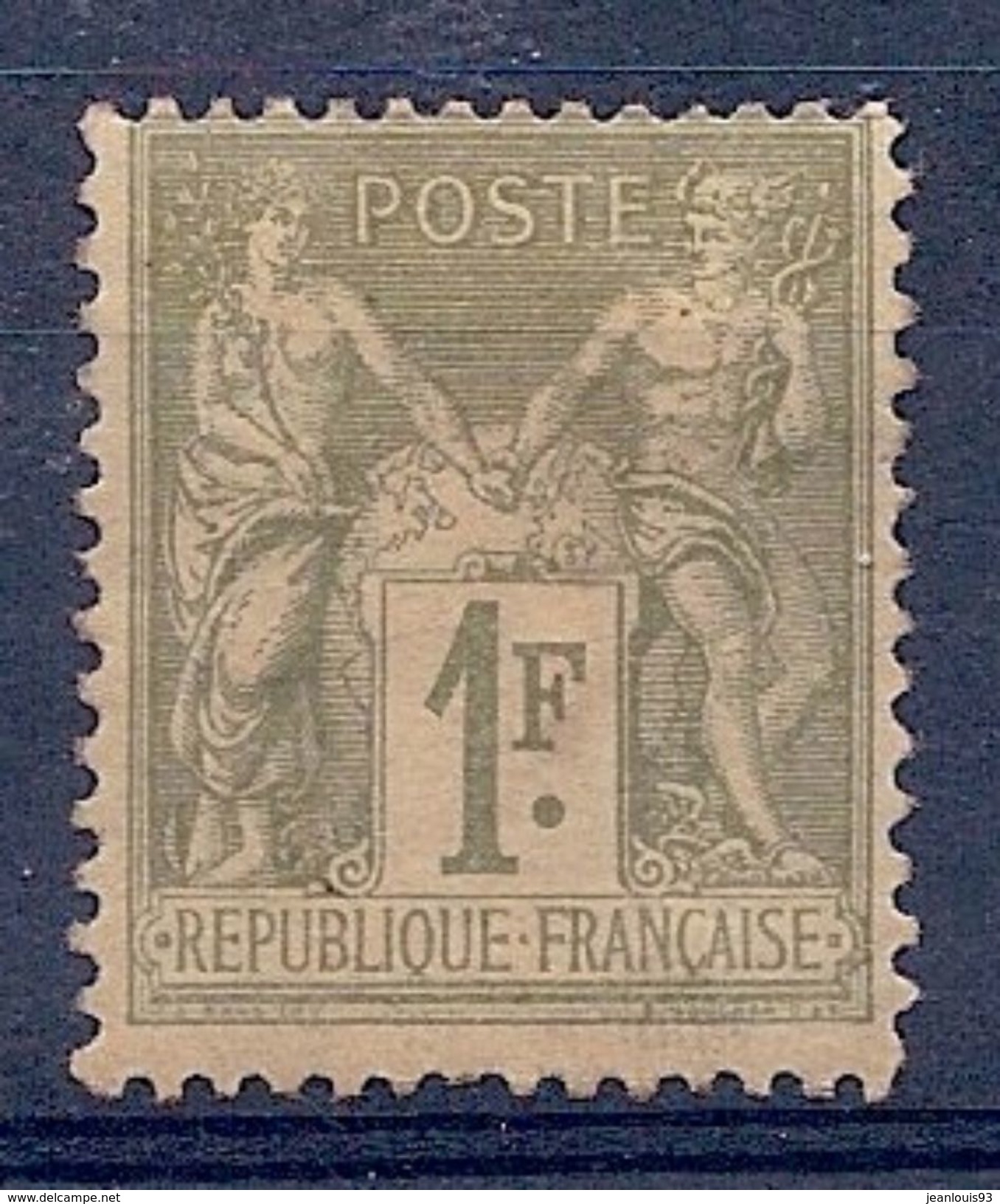 FRANCE - 82  1F OLIVE TYPE SAGE TYPE II NEUF SANS GOMME NSG NO GUMMI COTE 70 EUR - 1876-1898 Sage (Type II)