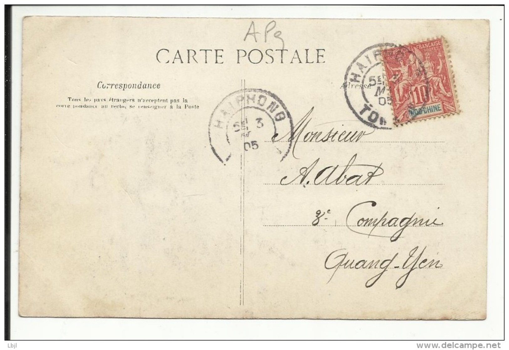 ALGER , Vue Générale , 1905 ( Timbre D' INDO-CHINE ) - Alger