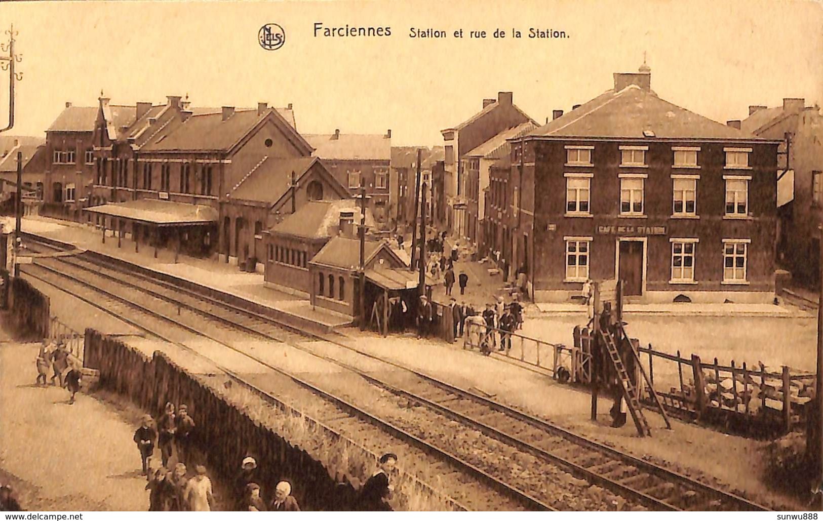 Farciennes - Station Et Rue De La Station (belle Animation, Edit Alb. Henin) - Farciennes