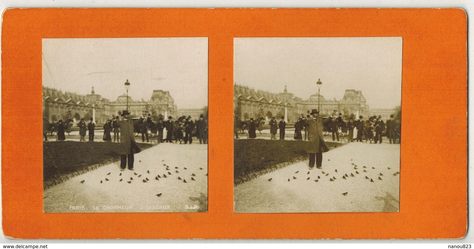 PARIS : Le Charmeur D'Oiseaux - SIP  - PHOTO STÉRÉOSCOPIQUE STEREO STEREOVIEW - Photos Stéréoscopiques