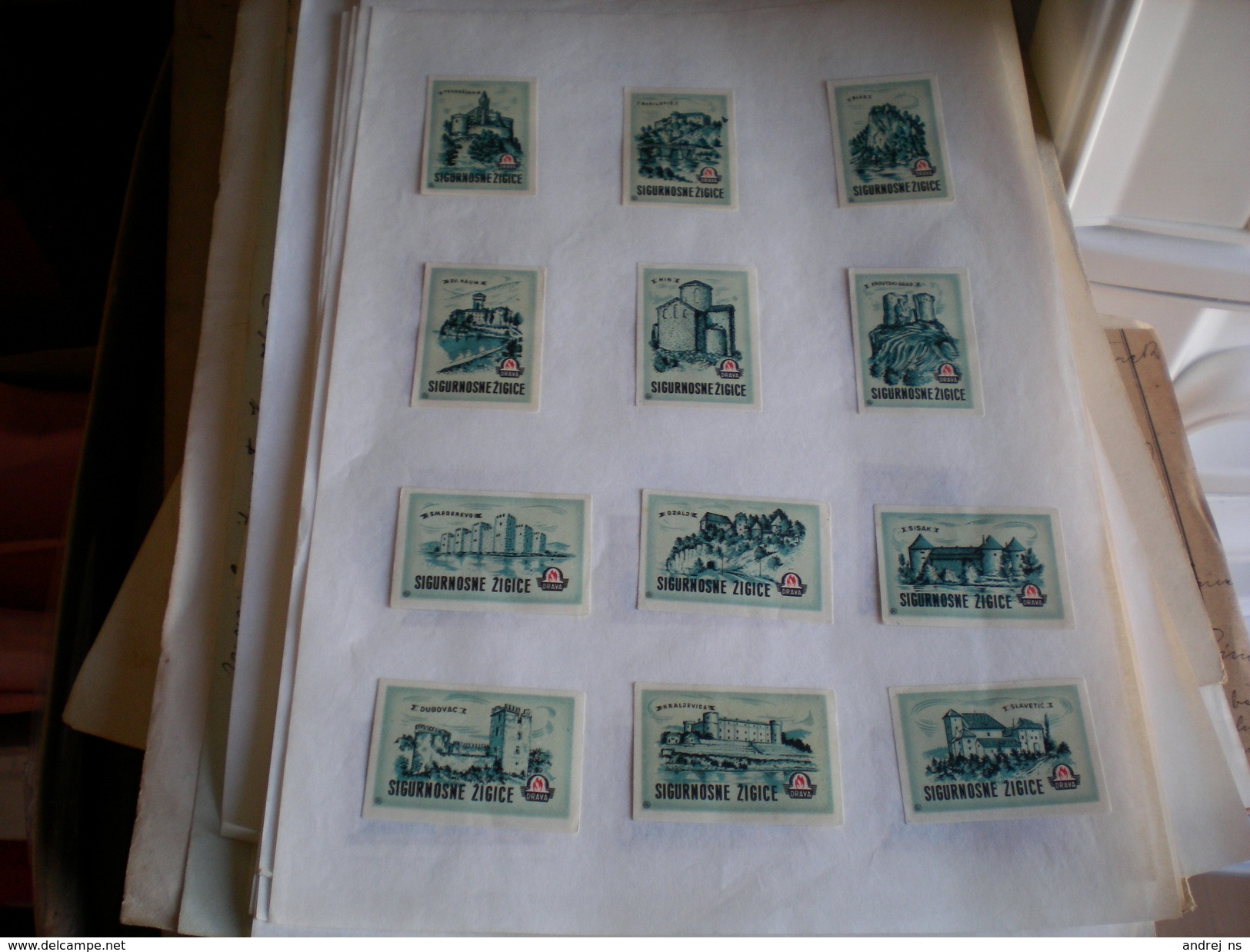 Drava Cities Of Yugoslavia Blue, Green 24 Pieces - Scatole Di Fiammiferi - Etichette