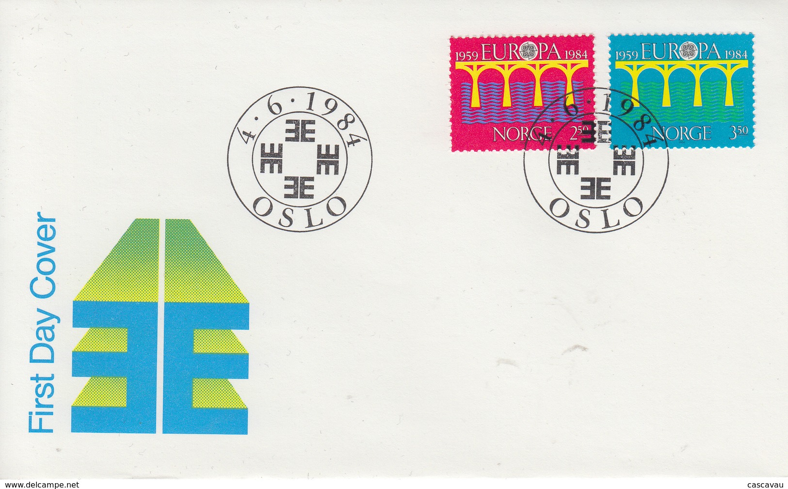 Enveloppe  FDC  1er  Jour    NORVEGE     EUROPA    1984 - 1984