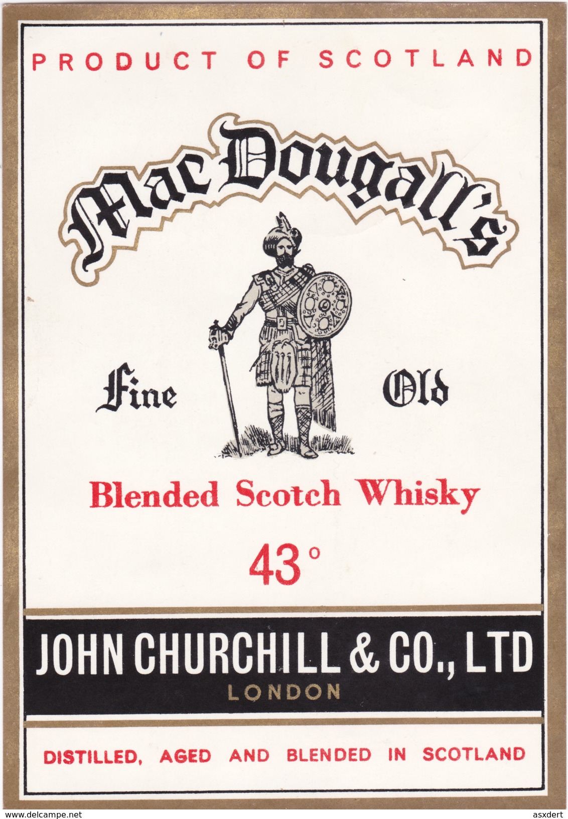 Whisky Mac Dougall's John Churchill & C° London / Londres - Whisky