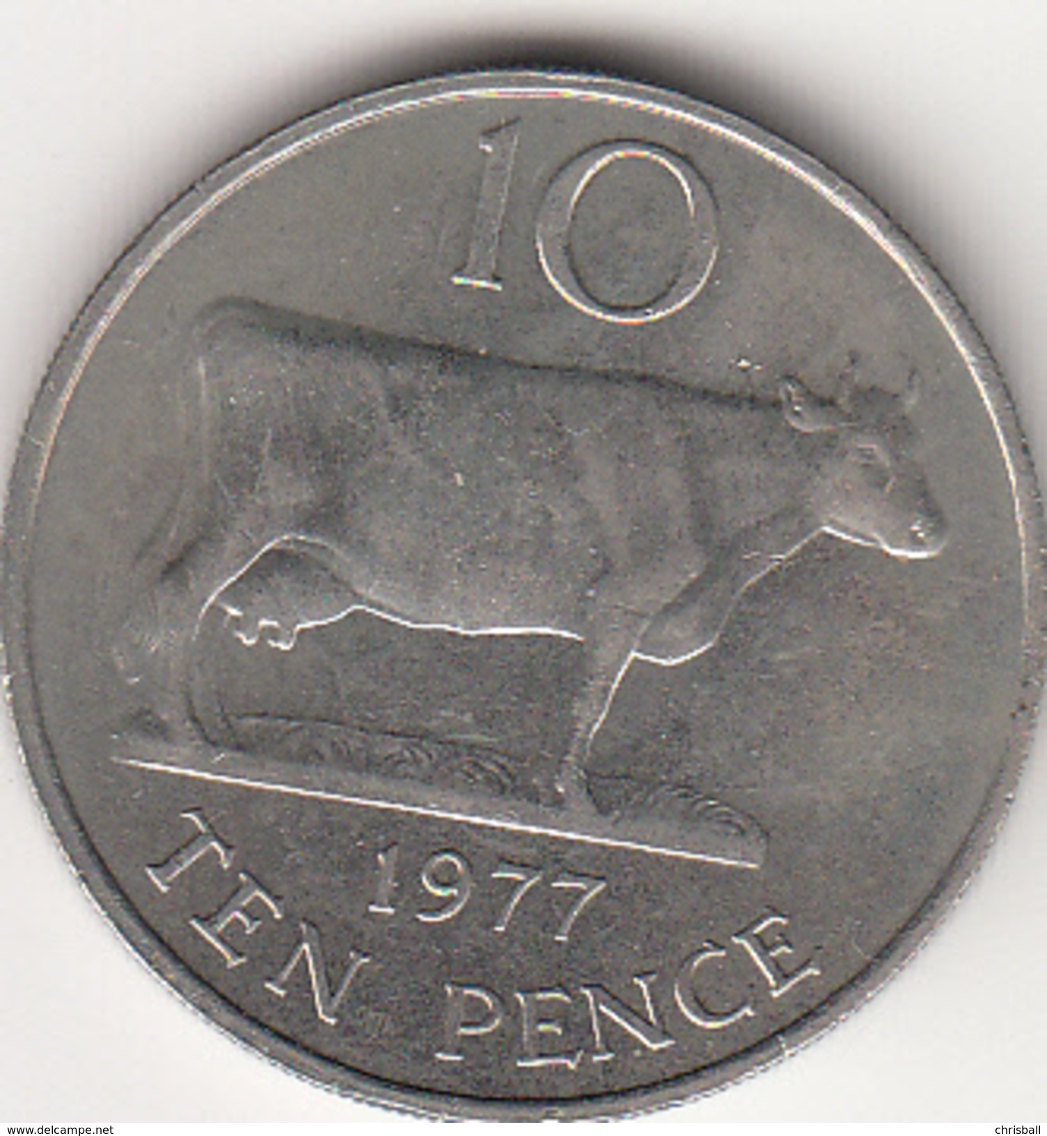 Guernsey Coin 10p 1977 (Large Format) - Guernsey