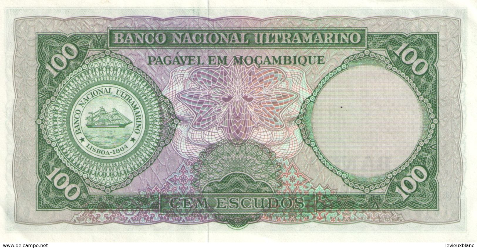 100 Escudos/ Banco Nacional Ultramarino /Banco De Mozambique//  1961                                          BILL182 - Moçambique