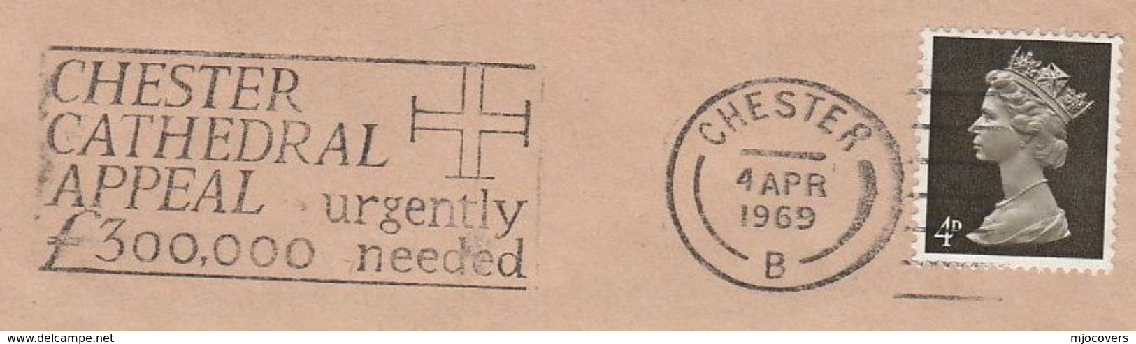 1969 Cover CHESTER CATHEDRAL APPEAL Illus CROSS, Gb Slogan Religion Stamps Christianity - Christianity