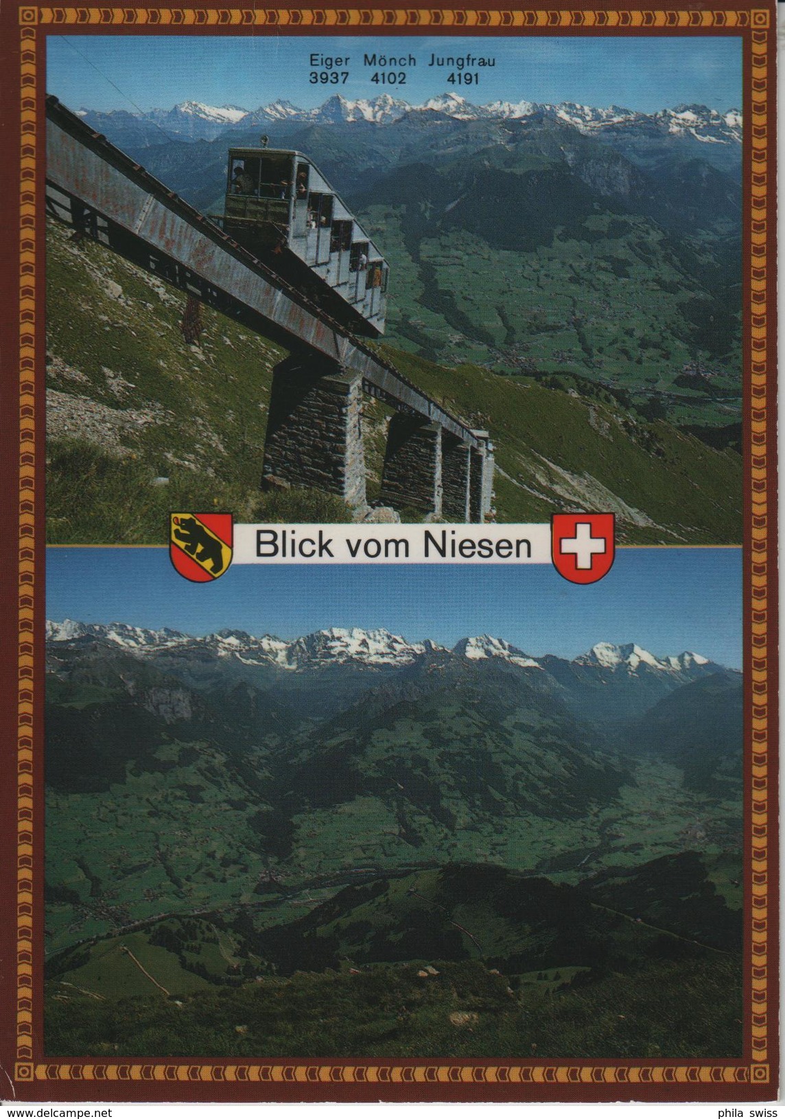 Blick Vom Niesen - Niesenbahn, Eiger, Mönch, Jungfrau - Photoglob - Autres & Non Classés