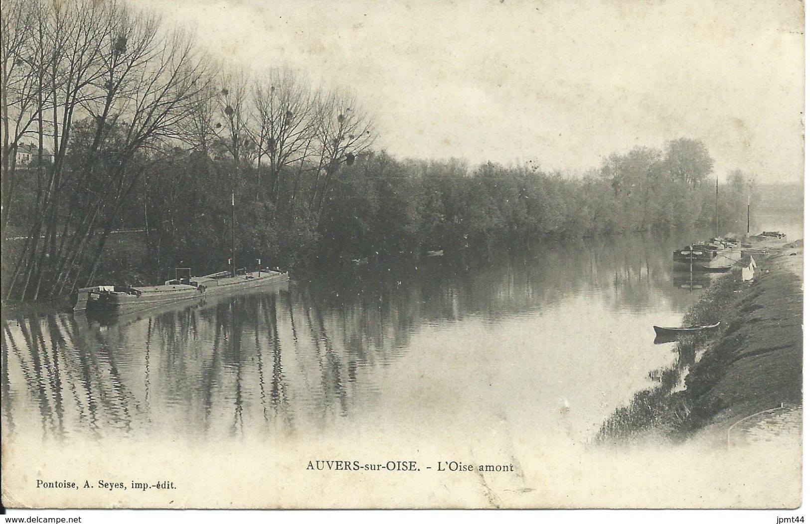 Auvers Sur Oise : L'Oise En Amont ;Péniche. Batellerie. - Altri & Non Classificati