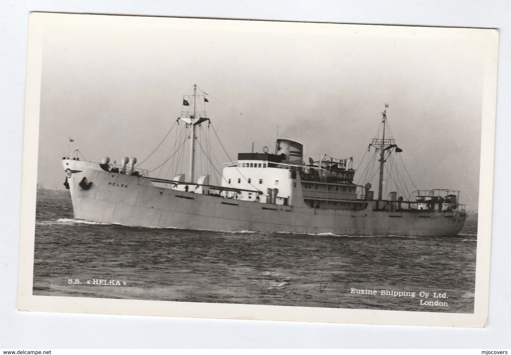 Ship SS HELKA Photo Postcard Euxine Shipping Cy Ltd London - Steamers