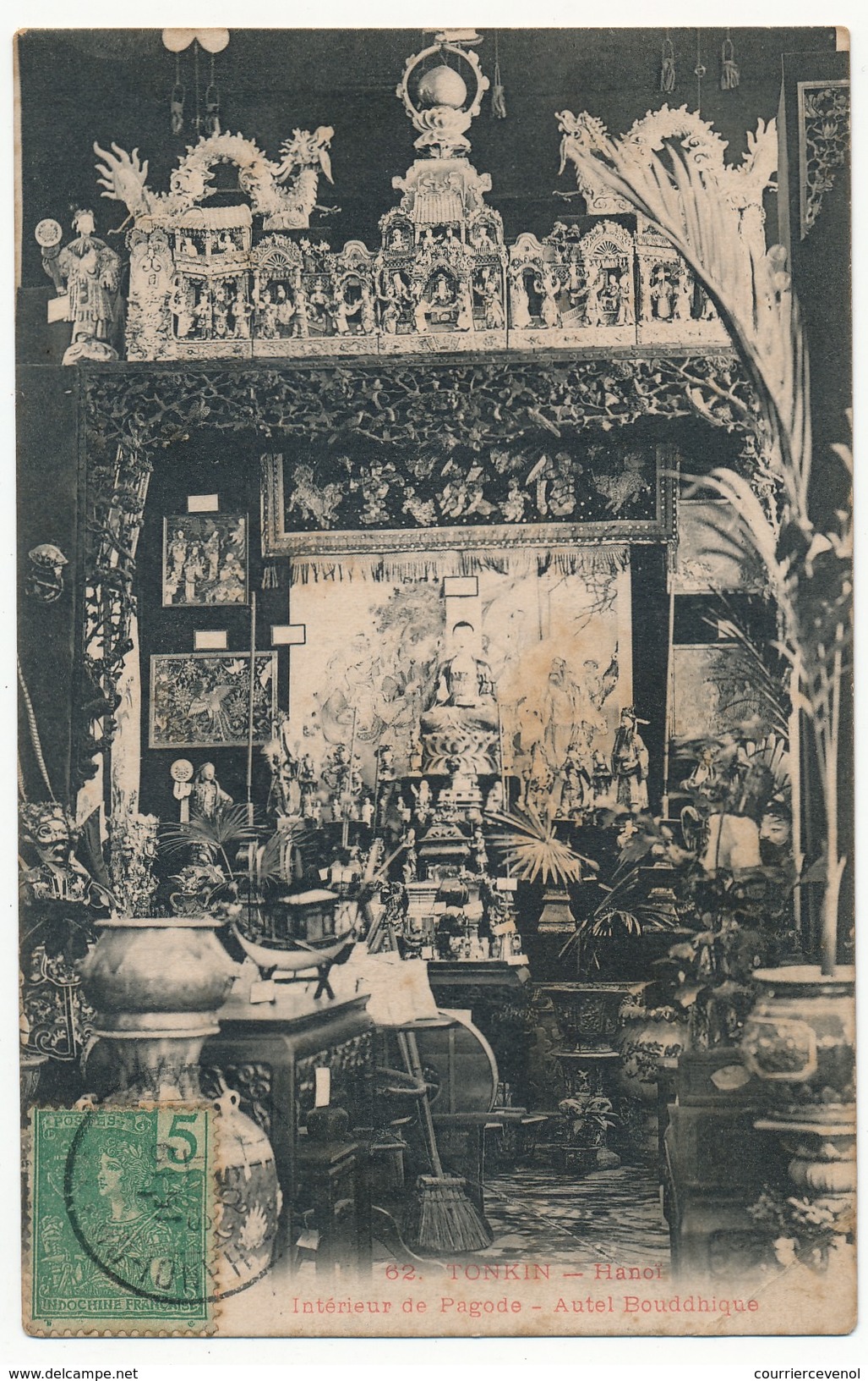 CPA - INDOCHINE / TONKIN - HANOI -  Intérieur De Pagode, Autel Boudhique - Vietnam