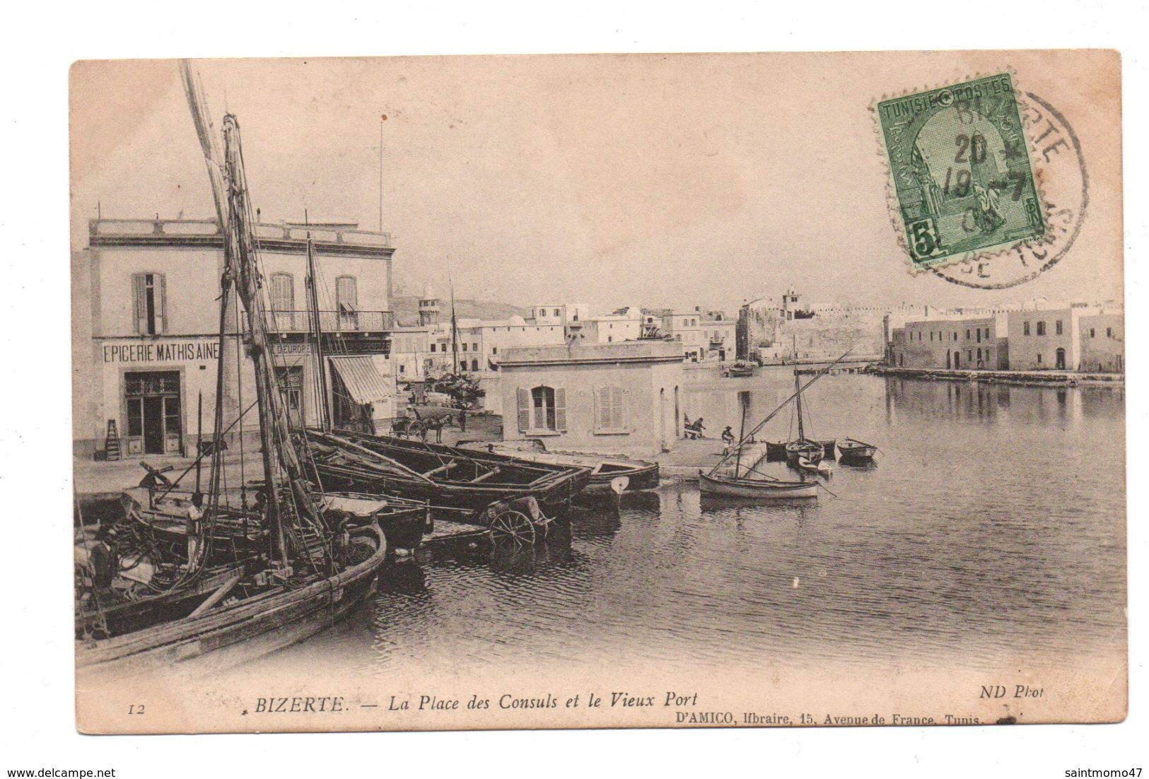 TUNISIE . BIZERTE . LA PLACE DES CONSULS ET LE VIEUX PORT - Réf. N°6799 - - Tunisie