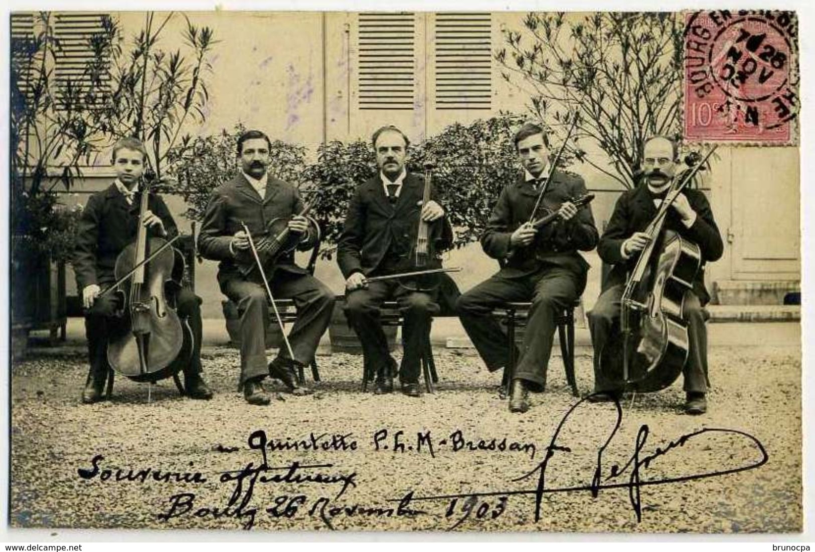 BOURG EN BRESSE Cp Photo ORCHESTRE Quintette 1903 - Autres & Non Classés