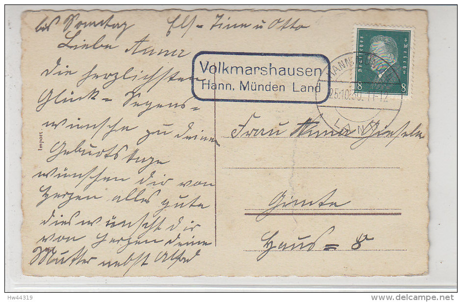 LANDPOST Volkmarshausen Hann. Münden Land 25.10.30 - Briefe U. Dokumente