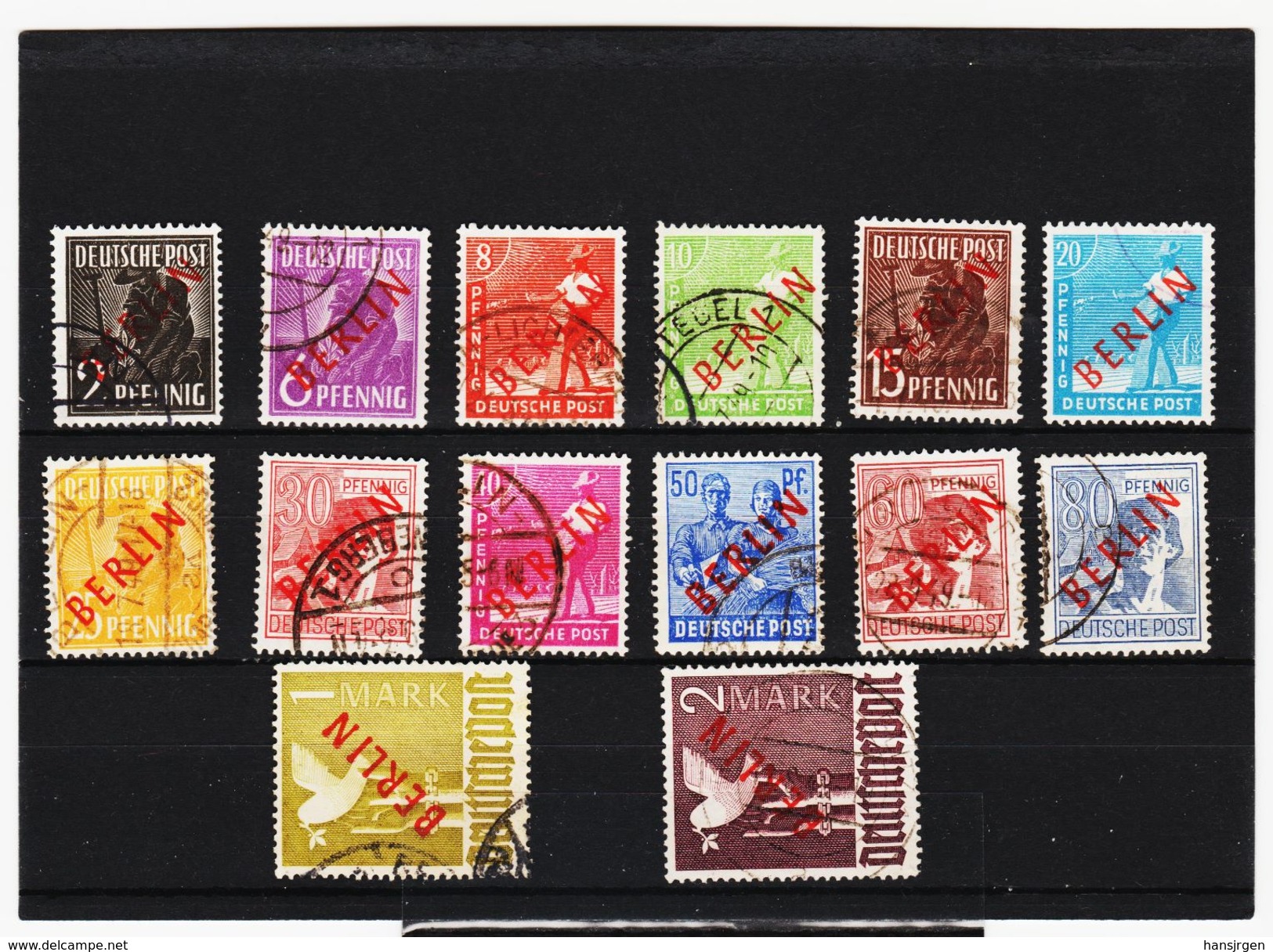 XAX907 BERLIN 1949 MICHL 21/34 ROTAUFDRUCK Geprüft SCHLEGEL Used / Gestempelt - Gebraucht