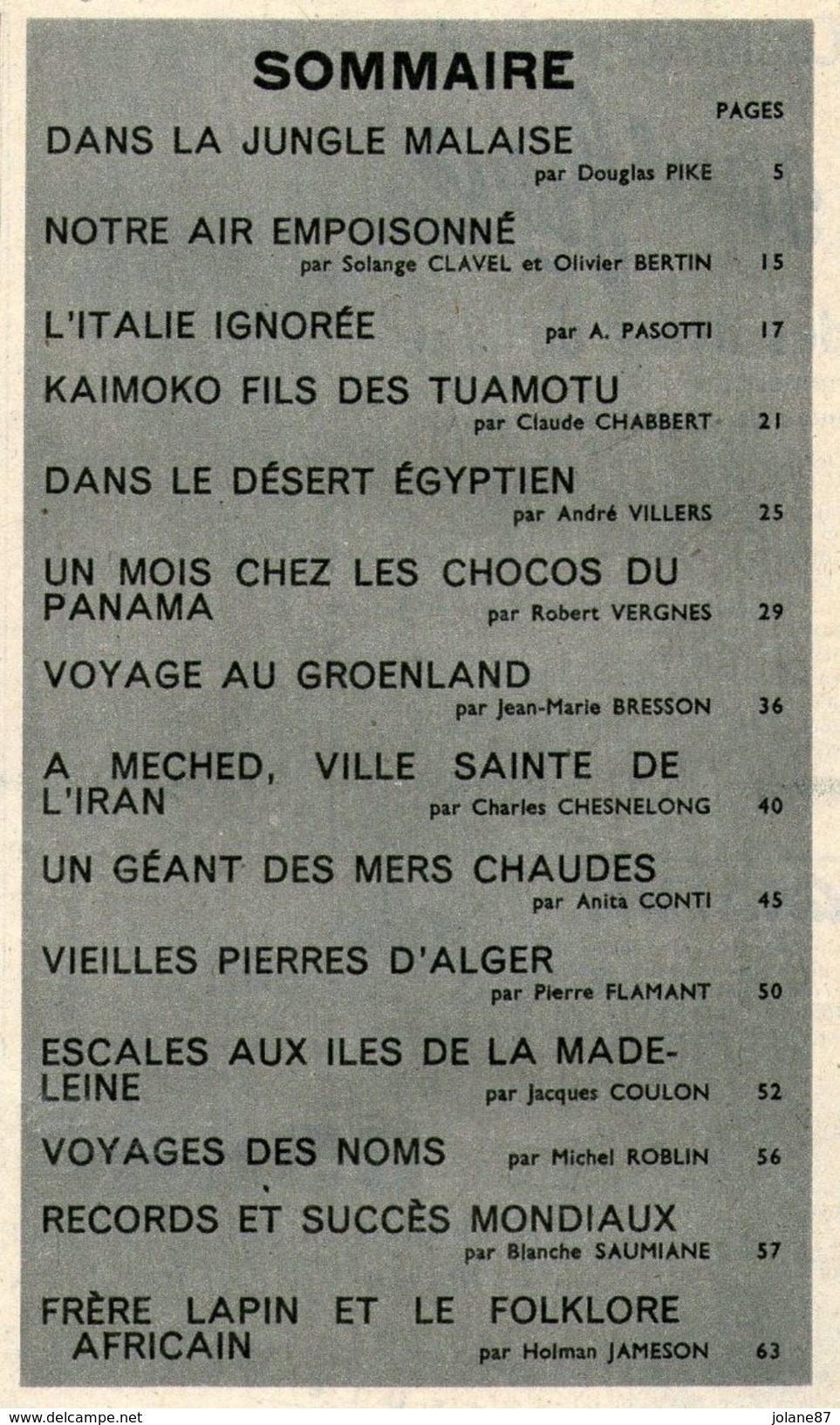 SCIENCES ET VOYAGES 1957  N° 143  MALAISIE ITALIE TUAMOTU EGYPTE PANAMA GROENLAND IRAN ALGER ILES DE LA MADELEINE - Science