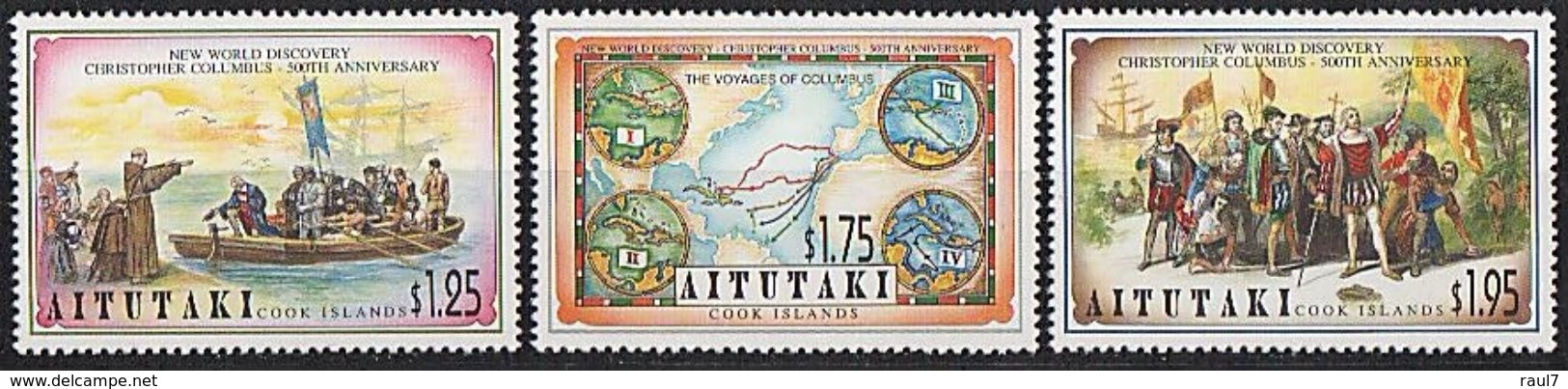 AITUTAKI (Cook Islands)  - 1992 C. Colomb - 3 Val Neufs // Mnh // CV €15 - Aitutaki